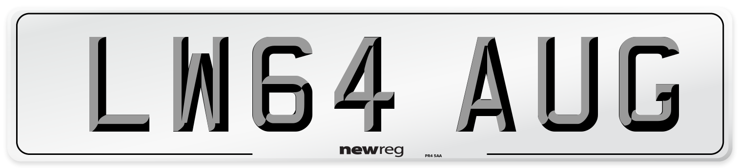 LW64 AUG Number Plate from New Reg